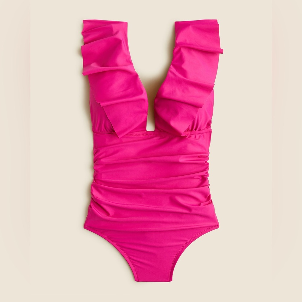 NWT J. Crew Rouched Ruffle One Piece